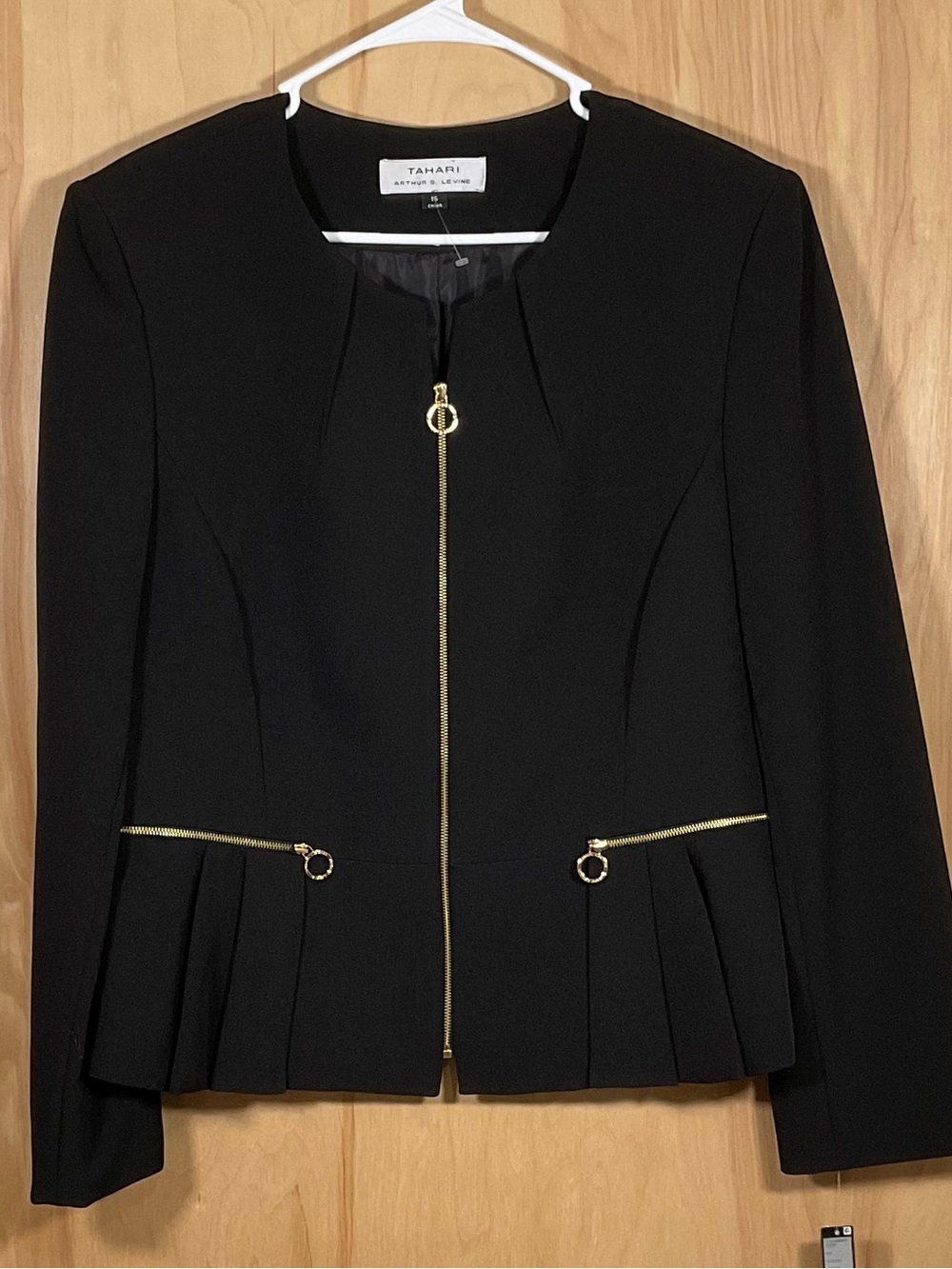 Tahari Arthur S. Levine Collarless Peplum Blazer - NWT